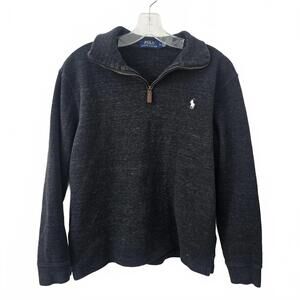 Polo Ralph Lauren Men's Charcoal Quarter Zip Pullover Sweater